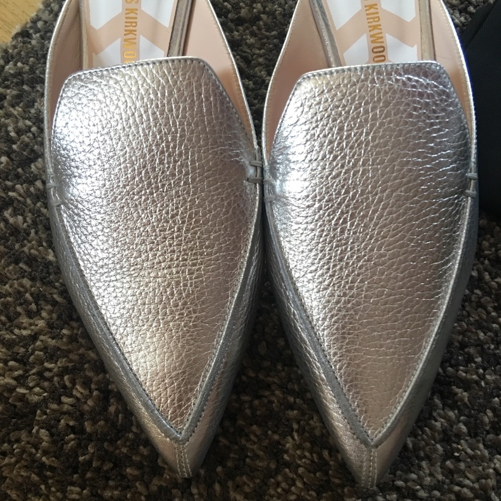 NIB NICHOLAS KIRKWOOD Beya Mules Loafer Silver 39 - Picture 3 of 8